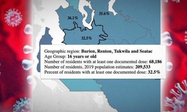 COVID vaccination rate for Tukwila area at 32.5 percent, above county average