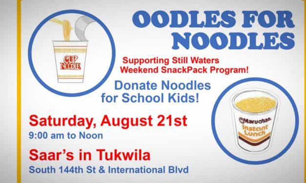 Support Still Waters Weekend SnackPack Program at ‘Oodles for Noodles’ this Saturday