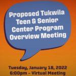 City of Tukwila holding meeting on Teen & Senior Center Program Tues., Jan. 18