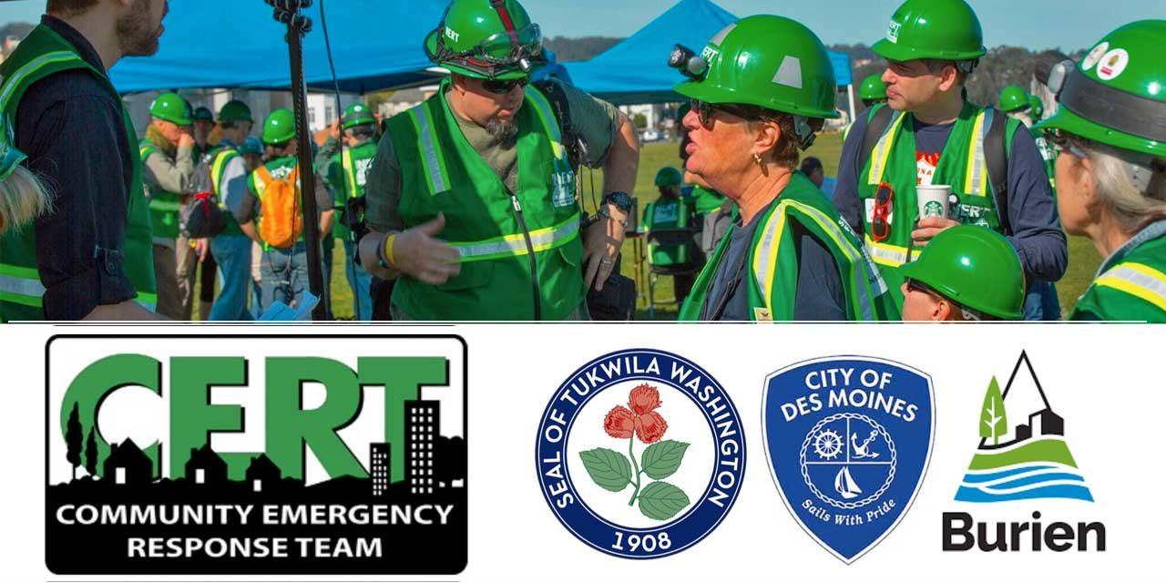 Community Emergency Response Team (CERT) training will begin in the Fall